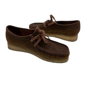 Clarks Originals Padmore Lace Up Leather Wedge Square Toe Oxfords Size 7 Women's